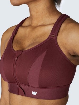 SHEFIT ULTIMATE Sports Bra Medium Wine Supportive Fit Active Wear