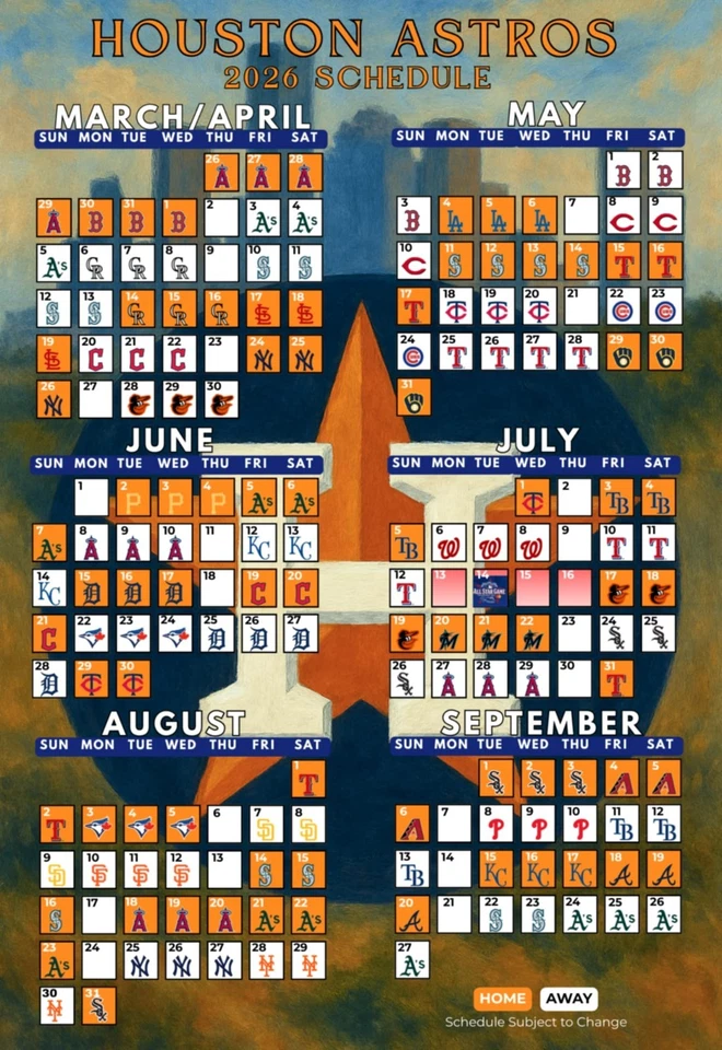 2026 Major League Baseball Team Schedule Magnets 4" X 6" (Choose Your Team) - Image 3 of 4