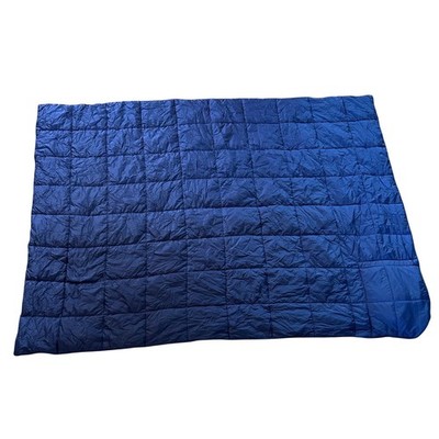 Eddie Bauer NWT Navy Blue 50x70 Quilted Down Packable Throw Blanket Camping
