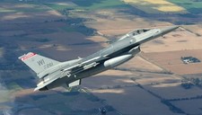 General Dynamics F-16F16 WI Air National Guard Desktop Wood Model Small 1/48