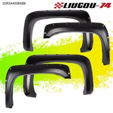 Pocket Rivet Wheel Fender Flares Fit For 07-14 Chevy Silverado 1500 2500 3500hd
