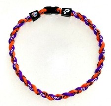 Tornado Twist Boys Baseball Rope Necklace 16" T-Ball Orange Purple New USA