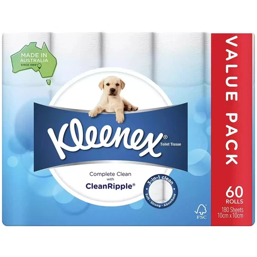 60 Rolls Kleenex Bath Tissue Toilet Paper 180 Sheets Tissue Paper Free Shipping