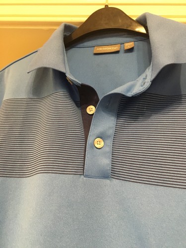 ASHWORTH:MID BLUE SHORT SLEEVE POLO/GOLF SHIRT- LARGE - Picture 7 of 10