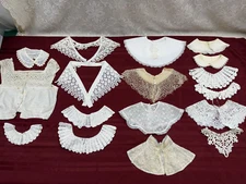 Huge Vtg Lot 49 Collars Crochet Handmade Lace Girls Children White Beige Black