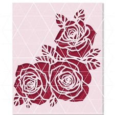 Rose Flower Stencil   Romantic Floral Design for Crafts, Painting, DIY Art
