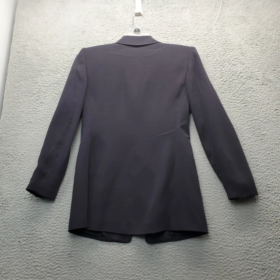 Jones New York 2 Piece Set Blazer & Skirt Womens Size 4 Black 100% Silk Lined - Image 3 of 4