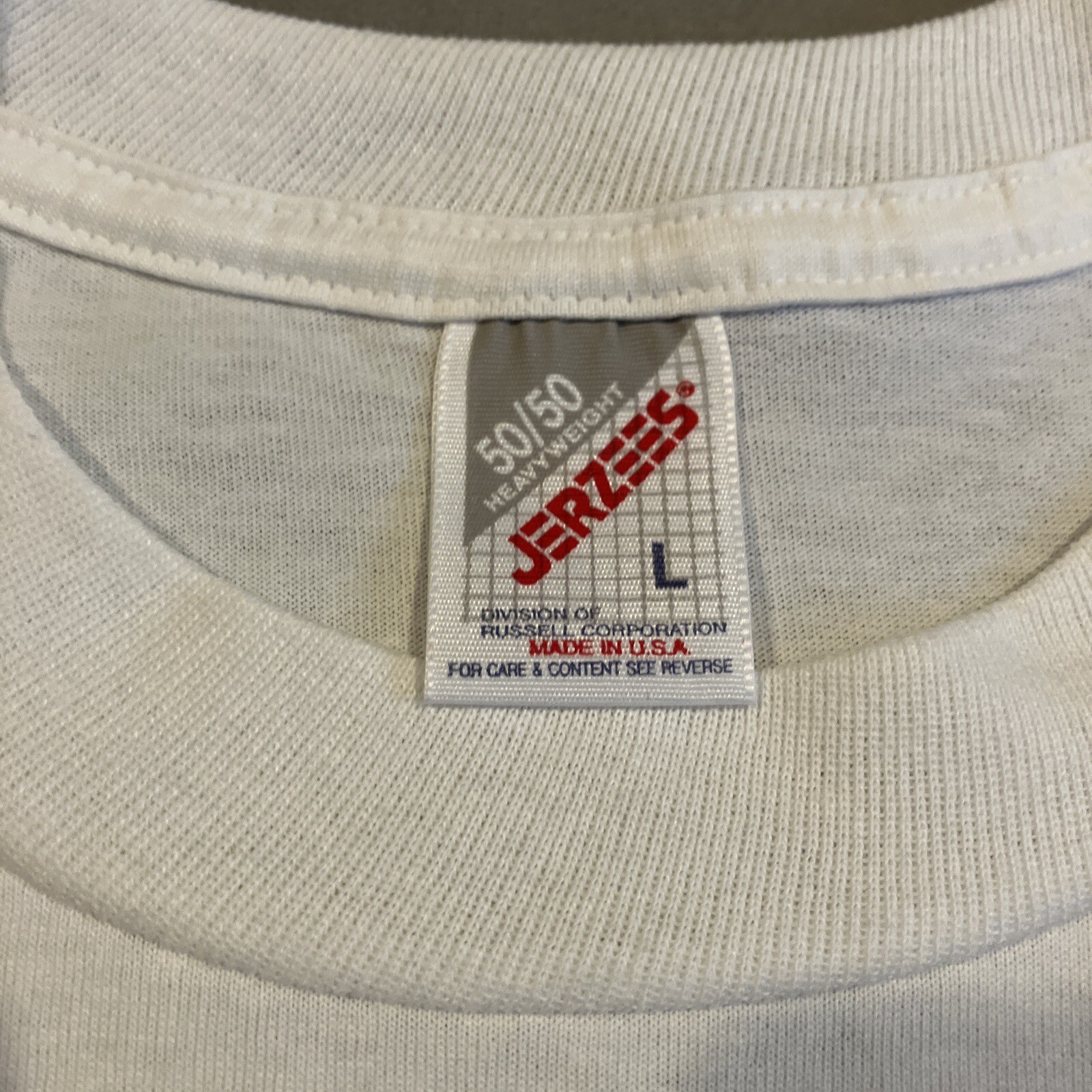 NWOT- Vintage - Jerzees- Tennis Raquet Iron-on Applique T-Shirt- Made In USA - L