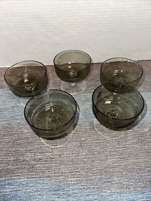 Roost Champagne Or Custard Glasses Smoke Grey Set Of 5