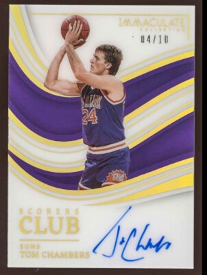2022-23 Panini Immaculate Tom Chambers Auto #4/10 Scorers Club Gold Autograph