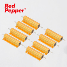 100W 4 Ohm Aluminum Shell Resistor 8 Pack Aluminum Housing Resistor Golden