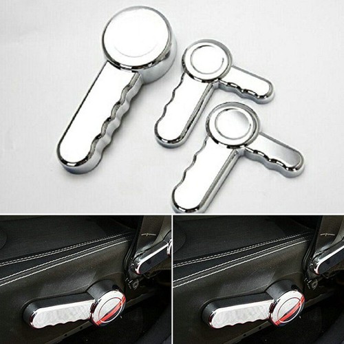 3Pcs Chrome Front Seat Adjust Handle Button Cover For 1118 Jeep