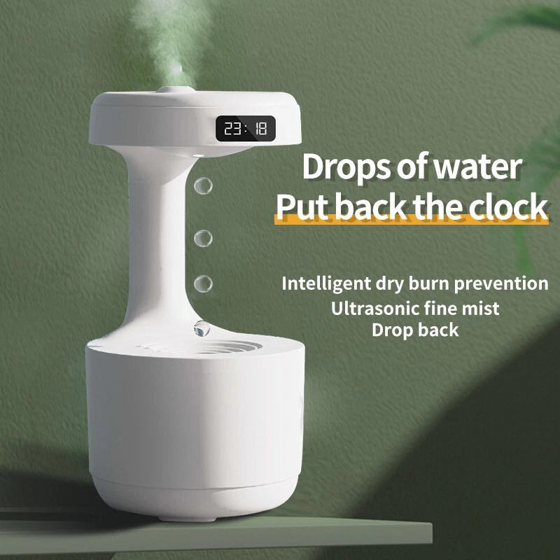 Anti-gravity humidifier w/ LED Clock Display, Ultrasonic Water Drip Humidifier - Image 2 of 4