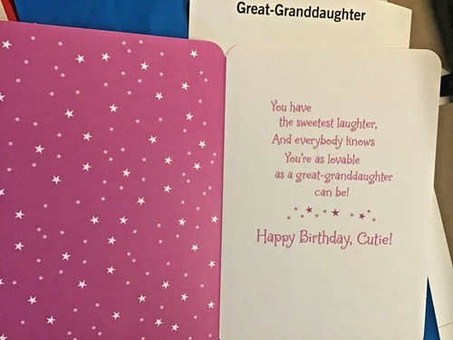 GREAT GRANDDAUGHTER BIRTHDAY CARD for TEEN KIDS HALLMARK 8 Choices 84A - Picture 11 of 21