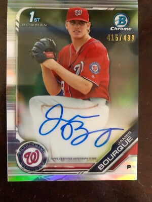 2019 Bowman Chrome Refractor /499 Autograph Auto James Bourque