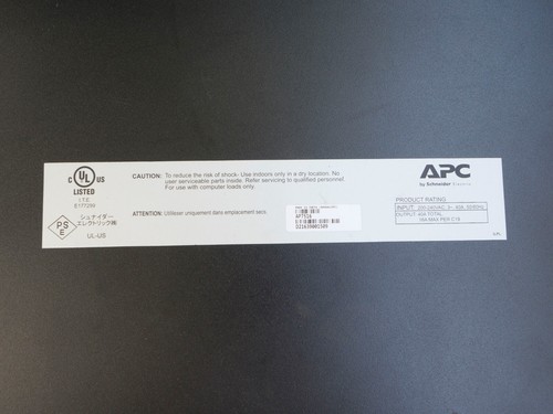 APC AP7516 6-Outlet 208V Power Distribution Unit (1 RU) - Picture 15 of 15
