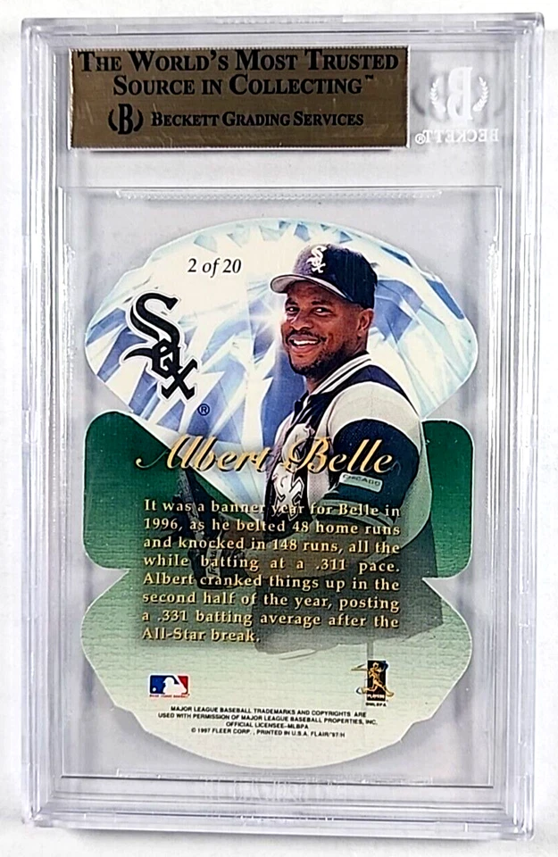 Fleer Flair Showcase 1997 cortes de diamante #2 Albert Belle BGS 9,5 gema como nueva POP 15 Foto 2 de 3