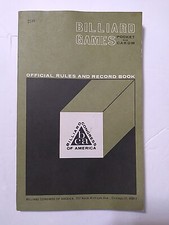 Billiard Congress Of America Official Rules And Record Book Pocket And Carom