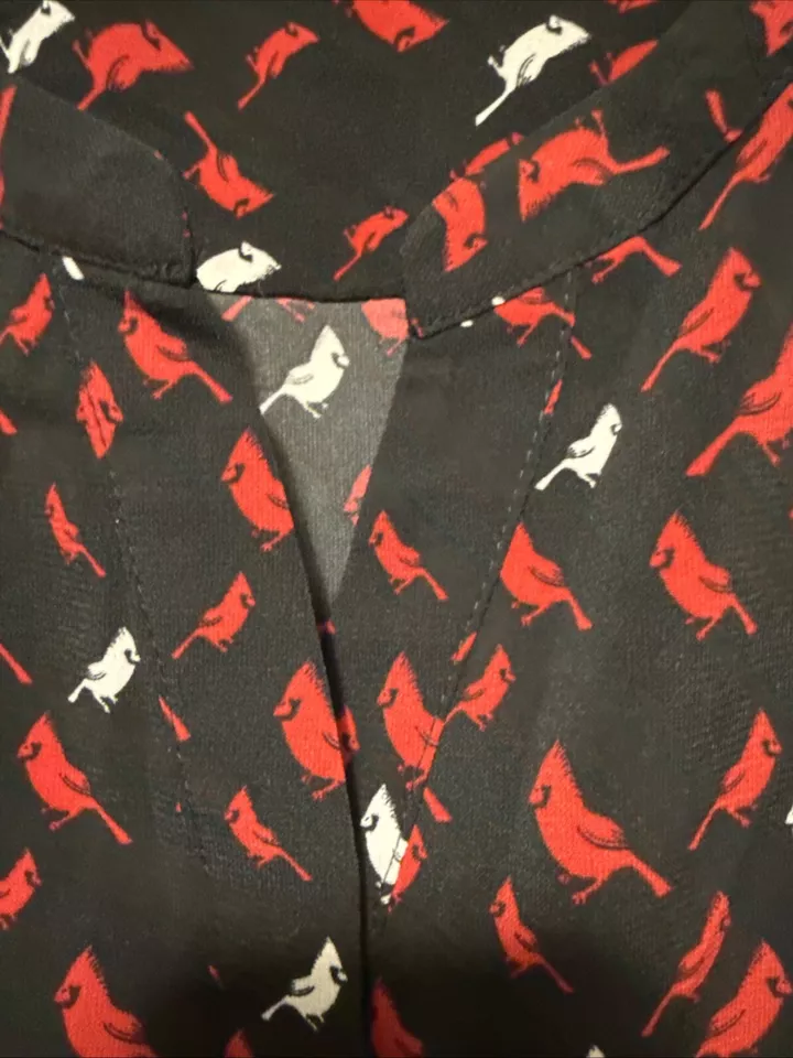 Blusa de manga larga Catherine’s roja y blanca cardenal 2x Foto 4 de 4