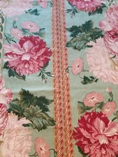 5th Avenue Designs Fabric 178" x 53" Width Vtg 90s Linen Floral Joanna Augustyn