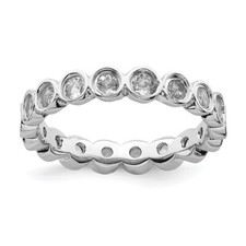Sterling Silver Stackable Expressions White Topaz Ring