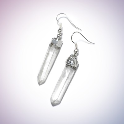 clear quartz earrings