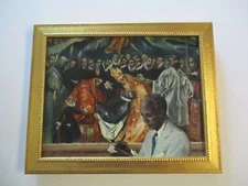 PAINTING VINTAGE ICONIC PORTRAIT RELIGIOUS  ICON ILLUSTRATION BY GEORGE PROUT 