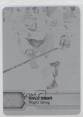 2017-18 Upper Deck AHL Druckplatte schwarz 1/1 Kyle Baun #92 0h1