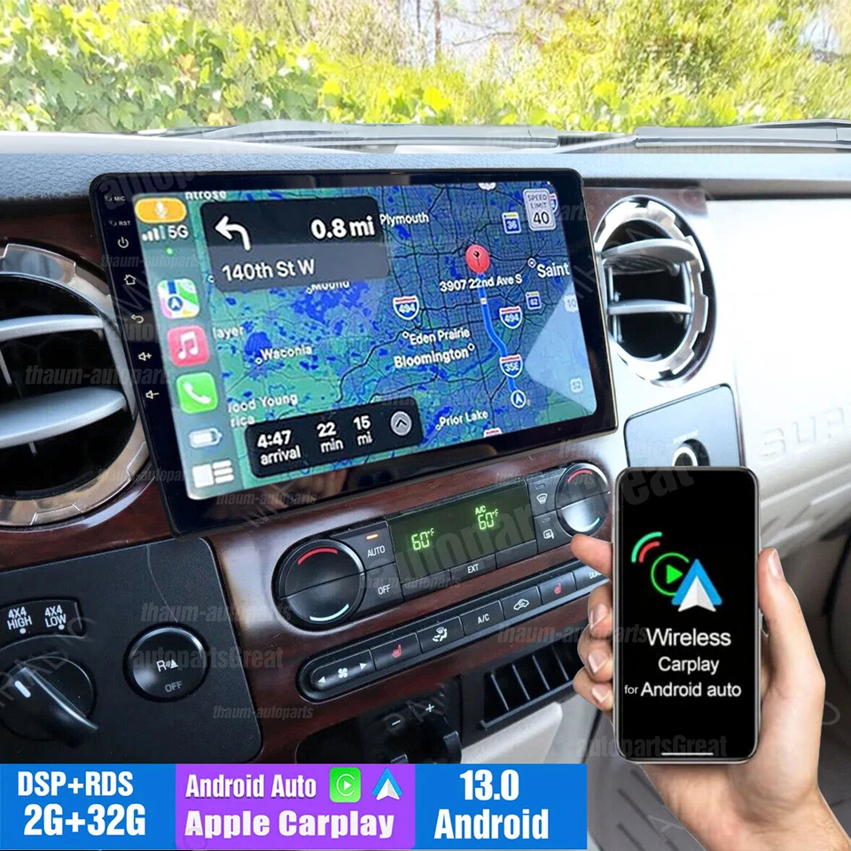 For 2005-14 Ford F-250 F-350 Super Duty Android 13 CarPlay Radio 10" Stereo GPS - Image 3 of 4