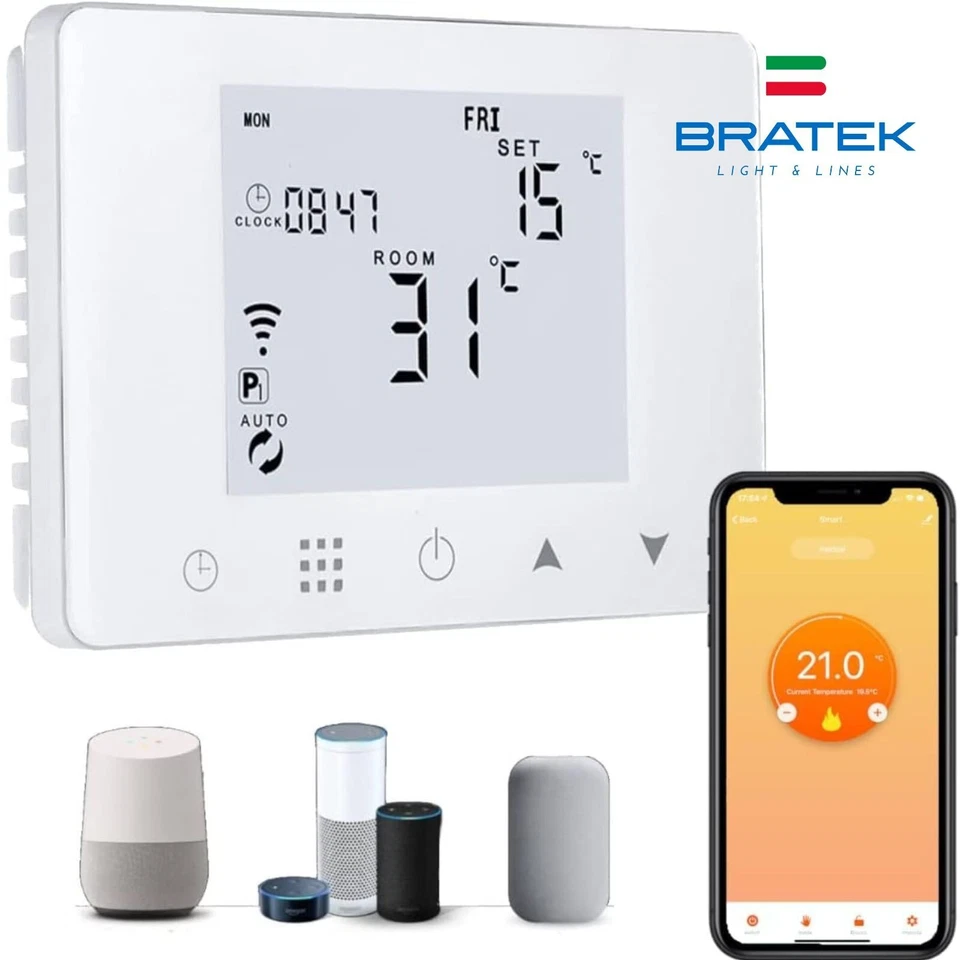 CRONOTERMOSTATO WIFI SMARTPHONE APP ALEXA GOOGLE TERMOSTATO CALDAIA DA PARETE