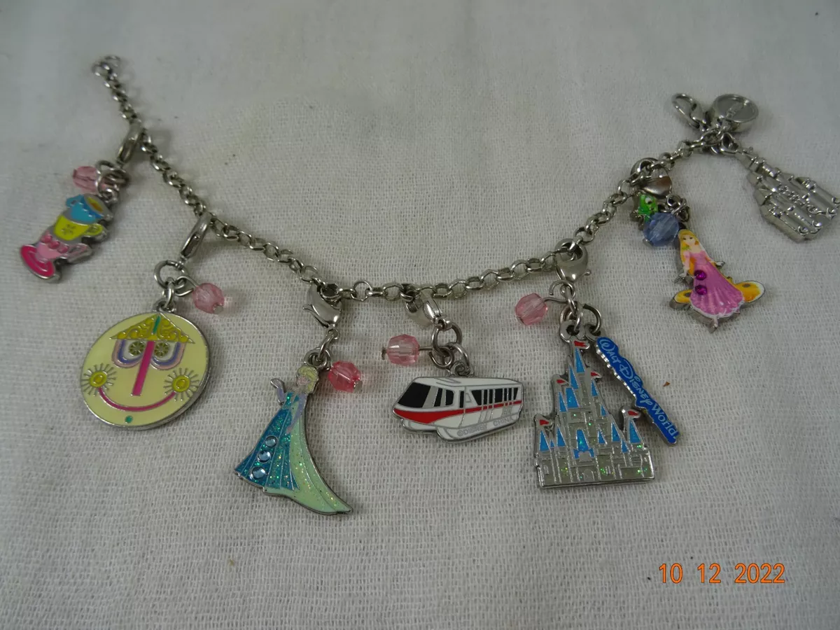 Disney Charm Bracelet Silver 7 Lobster Clasp Disney Charms Castle
