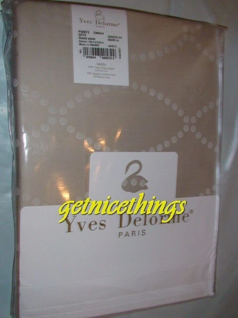 Funda nórdica Yves Delorme F/Q 92x92 gráfica círculo reverso marrón topo Francia nueva con etiquetas Foto 2 de 4