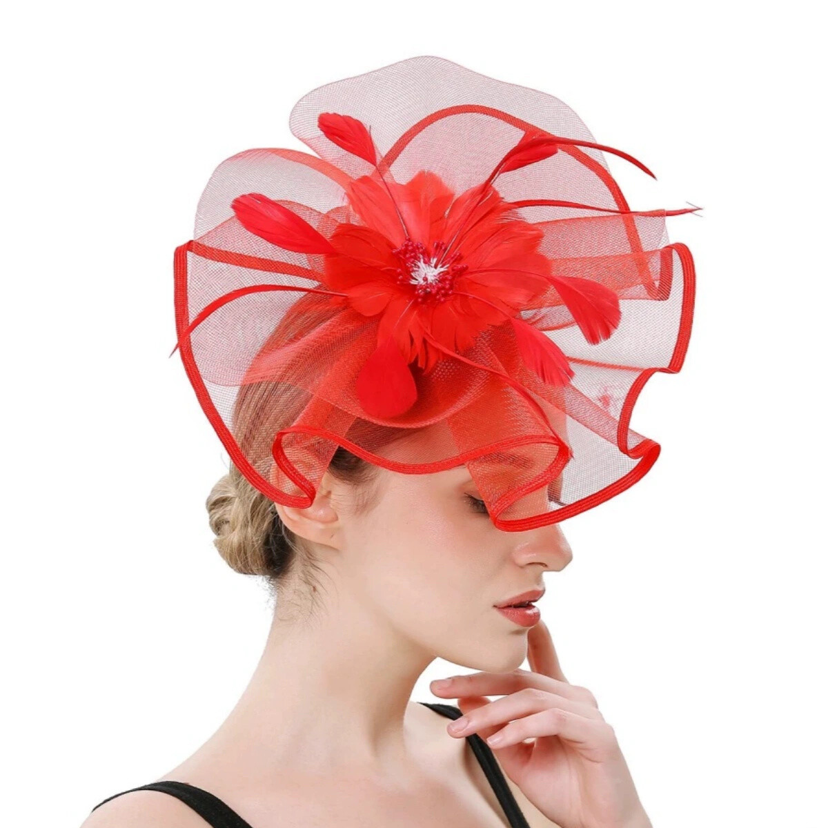 Mesh Kentucky Fascinators Headband Flower Feather Derby Tea 