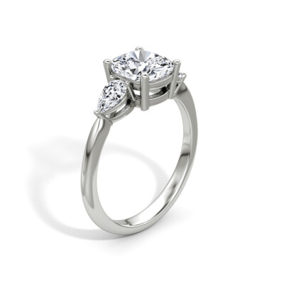 Diamond Engagement Ring VS1 E 3.50 Ctw Lab Created 14k White Gold IGI Special