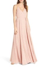 New Jenny Yoo 12 Large James Pink Ditsy Floral Wrap Maxi Bridesmaid Dress