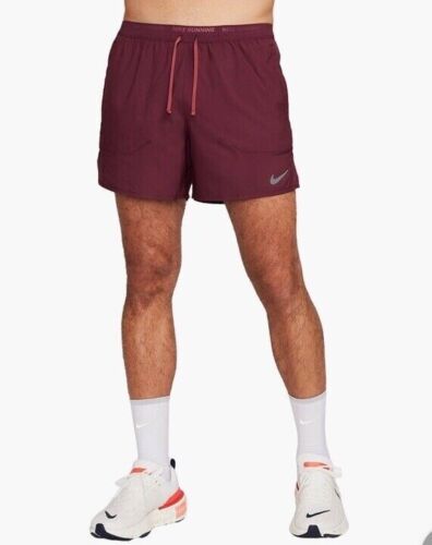 Nike Men's Stride Dri-FIT 5" Lined Running Shorts Burgundy XL-Tall DM4755-681 - Picture 3 of 13