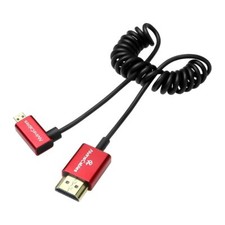 8K 2.1 Ultra-Thin Left Angle Micro HDMI to HDMI Coiled Cable for Atomos Ninja V