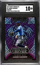 2023 Panini Chronicles Crusade JUNIOR CAMINERO Purple Mojo Prizm /50 SGC 10 GM