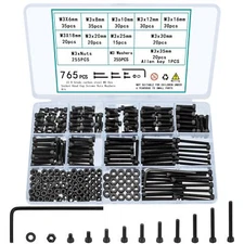 765 Pcs M3 Screws Bolts and Nuts Assortment Kit, Small Hex Socket Head Cap