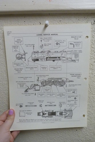 Vtg Lionel Service Manual Pages ORIG No.746 Locomotive & PL 11-59 -MBB#20 - Picture 3 of 10