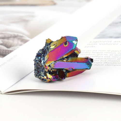 Natural Quartz Crystal Rainbow Titanium Cluster Mineral Specimen Stone 15-100g - Picture 13 of 16