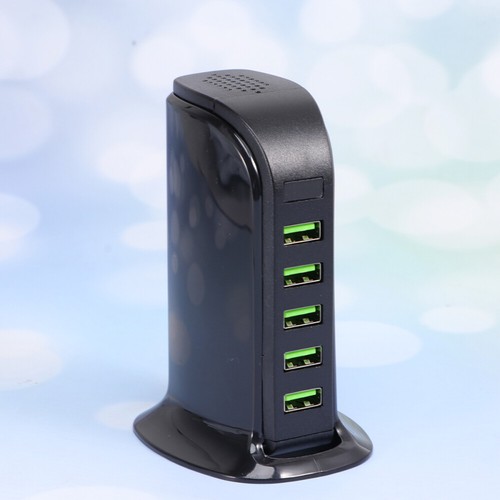 USB Schnellladestation Hub 5 Fach Mehrfach USB Port Ladegerät Adapter mit LCD - Zdjęcie 9 z 10