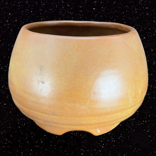 Vintage Retro Art Pottery Bowl Planter Brown Glazed Pottery Ceramic Bowl Footed - 第 8/9 張圖片