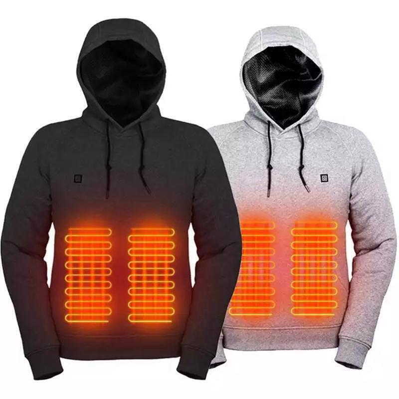 2023 Outdoor Electric USB Heating Sweaters Hoodies Men Warm Heated Jacket Winter
