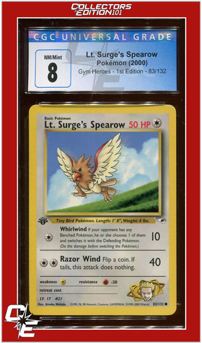 Lt. Surge's Spearow (1st Edition) graded CGC 8 for sale on eBay