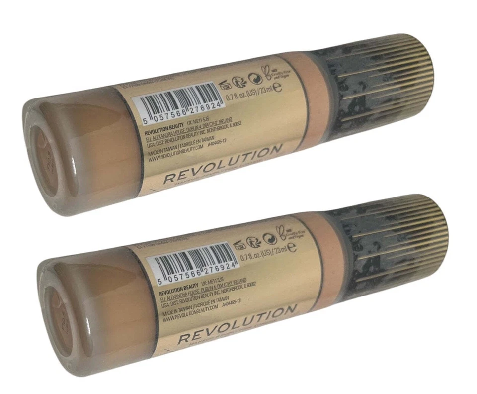 Pack of 2 Makeup Revolution Beauty Conceal & Glow Illuminating Foundation, F10.5 - Image 3 of 4