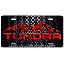 Toyota Tundra Inspired Art Red on Mesh FLAT Aluminum Novelty License Tag Plate