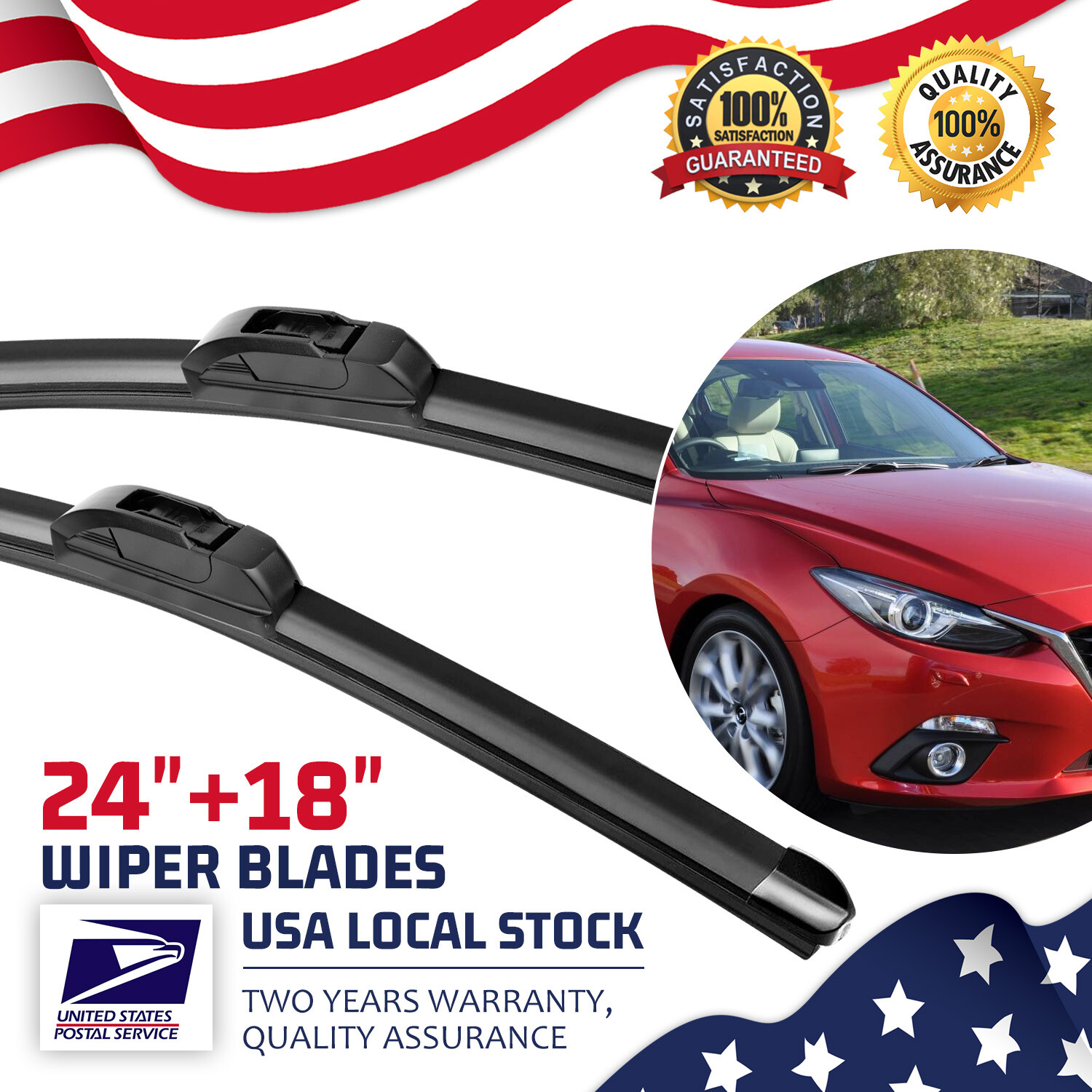 For INFINITI QX70 20142015 FRONT 24"&18" WINDSHIELD WIPER BLADE SET