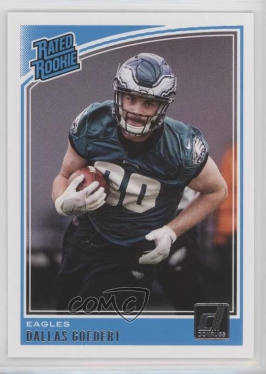 2018 Panini Donruss Rated Rookie Aqueous Test Dallas Goedert #347 5ov