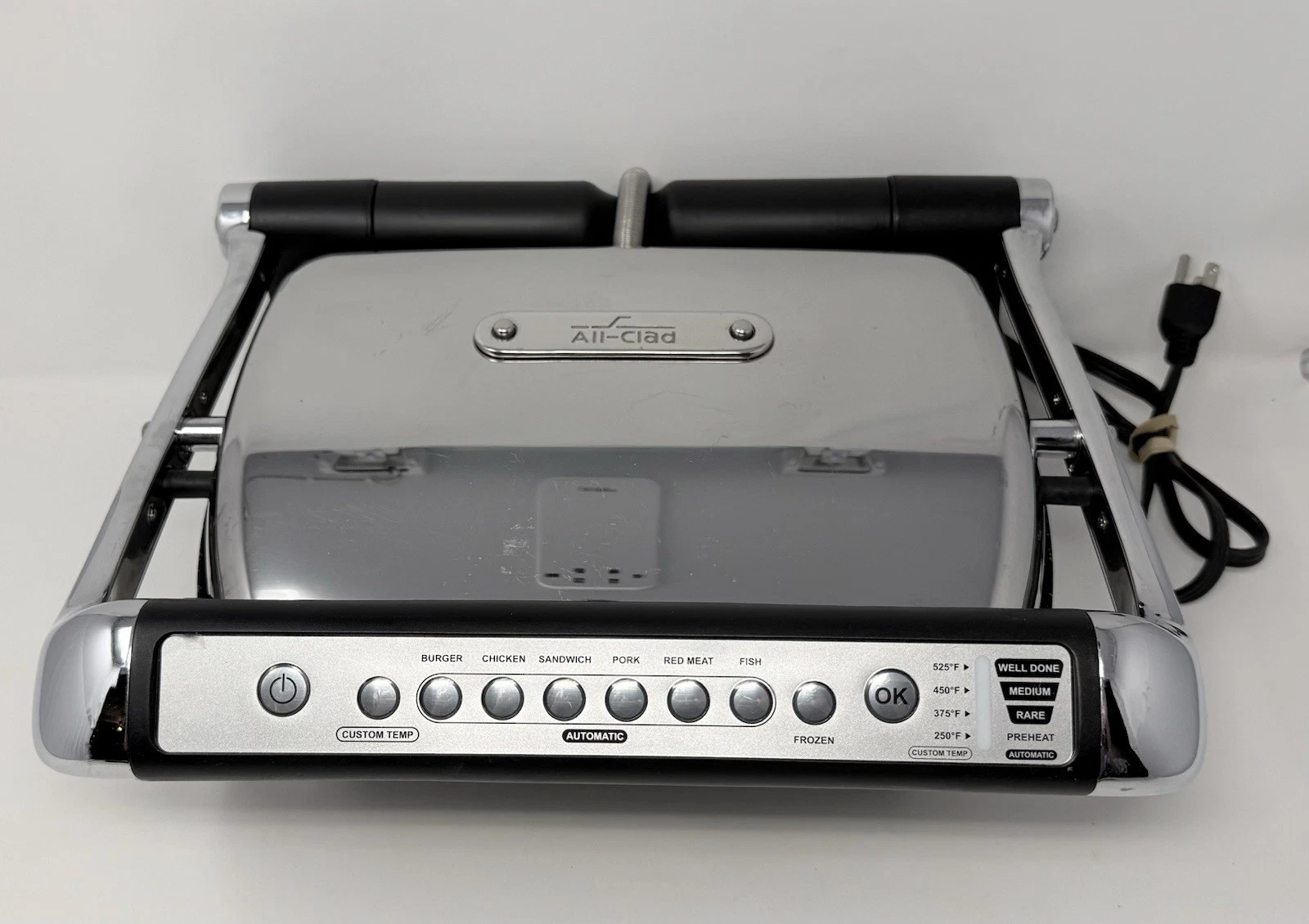 ALL CLAD Indoor Electric Tabletop Meat Grill Stainless Steel 8358s1